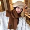 Foreign Trade Export Puppy Embroidered Scarf Winter Thickened Korean Versatile Warm Windproof Shawl Scarf Women'S