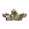 Halloween Grim Reaper Candle Holder Gothic Grim Reaper Statue Resin Candlestick Desktop Decoration for Halloween Home Decor