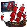 Mold King 13109 Technic Yacht Model, Queen Anne Revenge Big Red Pirate Ship Clamping Block Kit, 3139 Pieces, Large MOC Technology Queen Anne Revenge