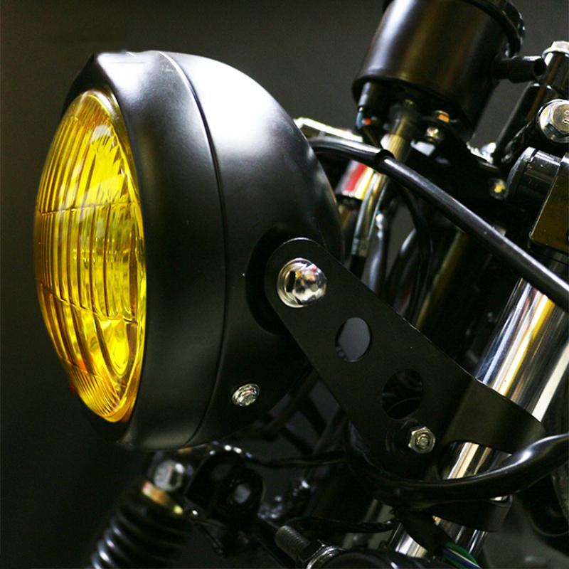 Cg125 Ретро Стиль Круглый Мотоцикл Gn125 Фара Мотоцикл Ходовой Огонь Круглый Передний Крепление Фары 12В Мотоцикл Универсальный