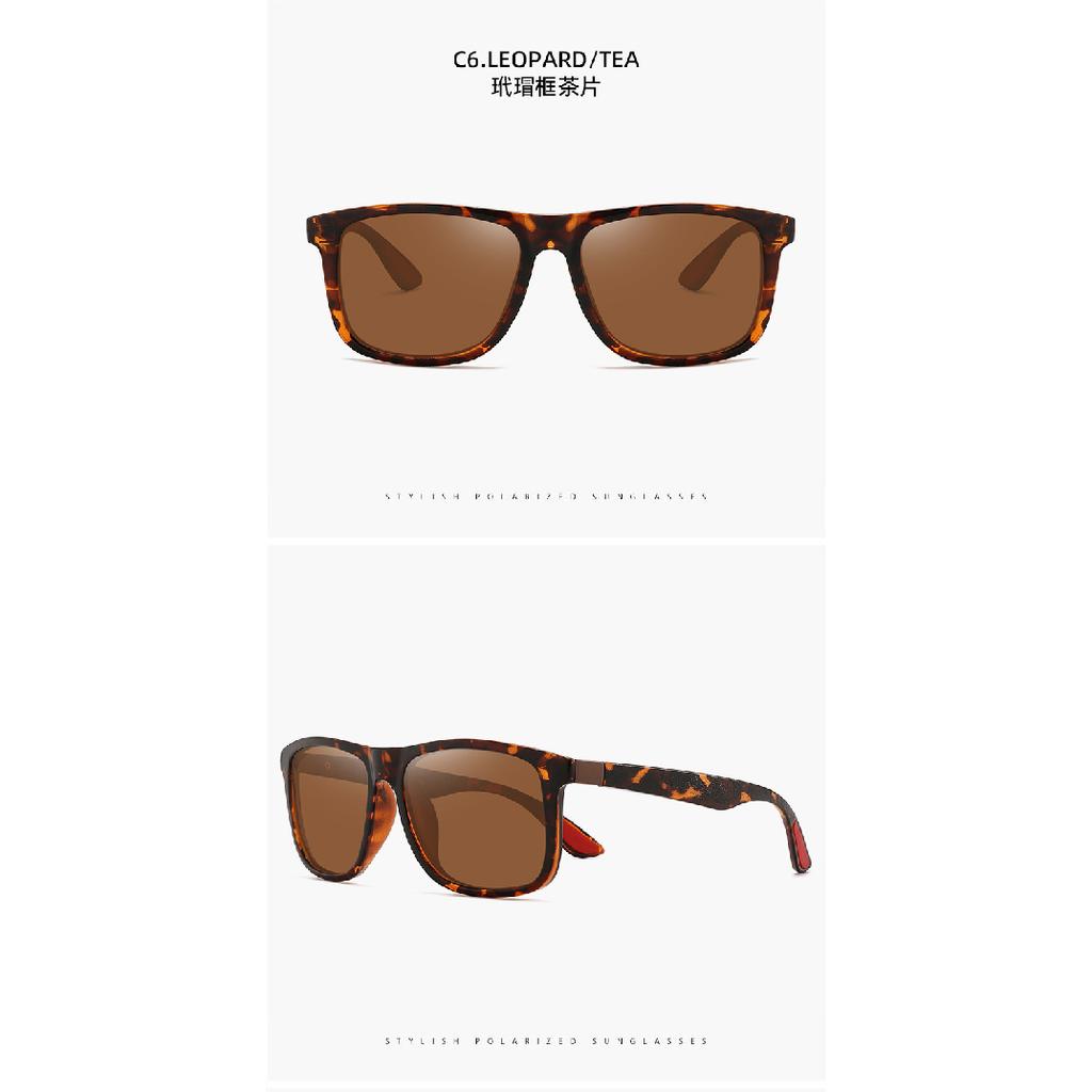 Men's and women's outdoor polarized sunglasses, featuring a classic square frame, UV protection, and vibrant colors