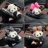 Car Cute Bowknot Panda Wiper Turn Signal Switch Ornaments Plush Decor Doll Auto Interior Accessories