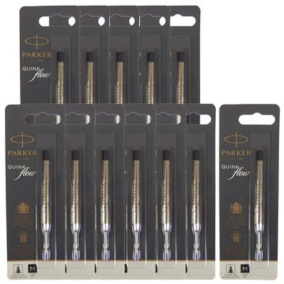 PARKER Стержни для шариковых ручек Quink Flow Черный Средний Набор 1950369 S0909440 1,0 мм 12 штук