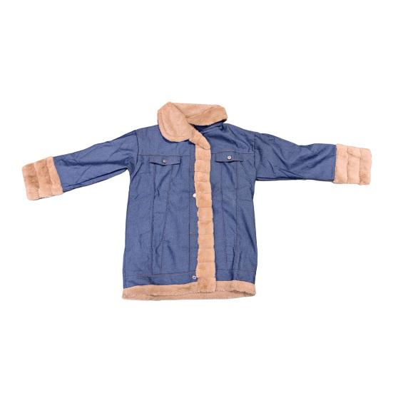 Зимняя женская джинсовая куртка с отделкой из искусственного меха, длинные рукава, цветные карманы