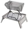 Captain Stag UG-3302 Stainless Steel Fire Pit Stand/Mini Table for Kamadodai B5 Model, Silver