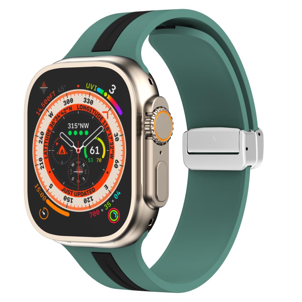 Магнитная застежка Ремешок Для Apple Watch Ultra 2 ремешок 49мм 44мм 40мм 45мм 41мм 38мм Силиконовый Браслет iWatch серия 7 3 6 5 se 8 9