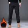 Winter Men'S Thick Velvet Warm Work Pants Casual Pants Loose Straight Tube Multi Pocket Pure Cotton Wear-Resistant Work Pants