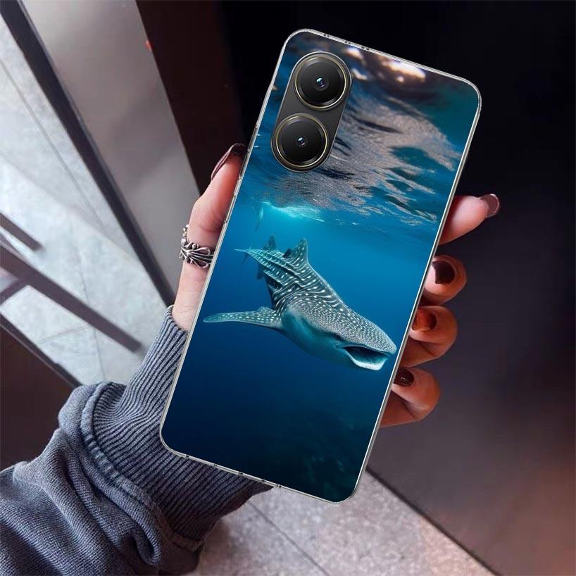 Чехол для телефона Океанская китовая акула для Xiaomi Poco X7 X6 X5 Pro F7 Ultra Redmi 15C 15 13 13C 12 12C 10 10A 10C 9 9A 9C 9T Оболочка Poco X