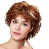 Синтетические женские светлые каштановые волосы, короткие вьющиеся парики, женский натуральный пушистый парик с челкой, термостойкий парик для повседневного использования, косплей