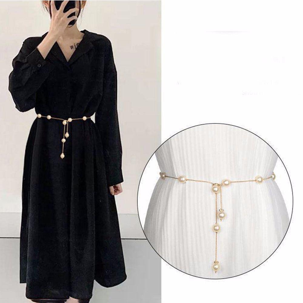 Skirt Pearl Waist Chain Women's Elegant Pearl Belt Dress Waist Chain Ladies Decorative Jewelry