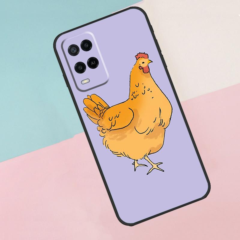 Чехол для телефона Oppo A74 A94 A54 A80 A78 A98 A40 A60 A18 A38 A58 A15 A17 A77 A57S A16 A76 A96 с изображением пухлой курицы