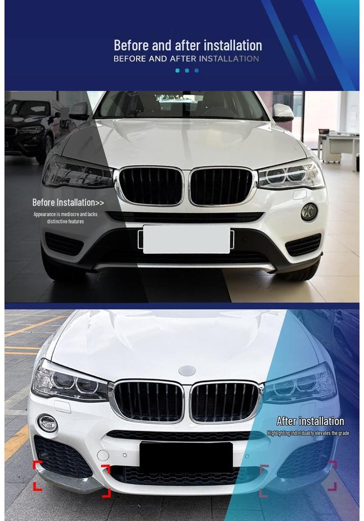 Модификация углового спойлера переднего бампера BMW