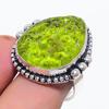 Натуральный Молдавит Кварц Драгоценный Камень Серебро 925 пробы Ювелирное Кольцо Размер 9.5 U8W45