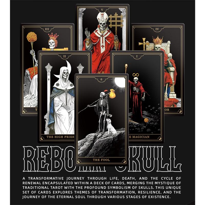 Новая колода Таро Черный Череп 78 карт Готическая Гадательная Оракул Темная Тайна Райдер Уэйт Духовное Руководство Английский Испанский Русский