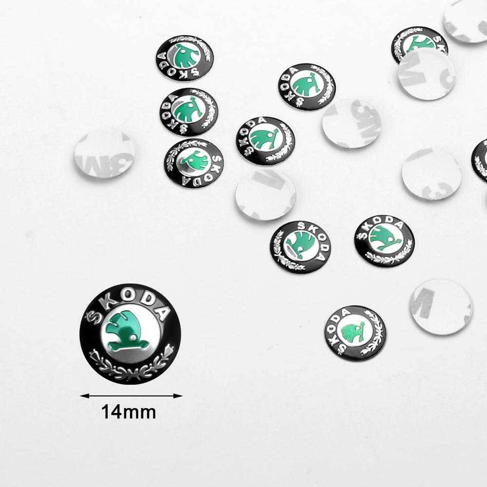 10/20Pcs Car Key Shell Remote Control Round Emblem Key Stickers For Skoda Octavia A5 A2 VRS Vision Kodiaq Rapid Fabia VII Superb HA5