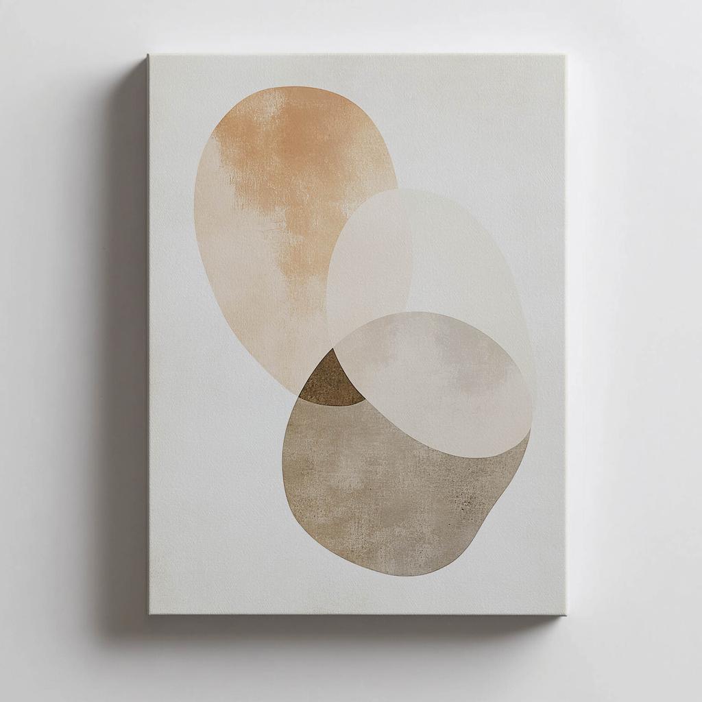 Abstrakcyjne Koła - Minimalistyczna Sztuka Abstrakcyjne Koła - Minimalistyczna Sztuka, 40X50 Cm, Rama Aluminiowa Złota, Papier Matowy 230 Gsm