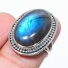 Natural Labradorite Gemstone Handmade 925 Solid Silver Jewelry Ring Size 7 S5y62