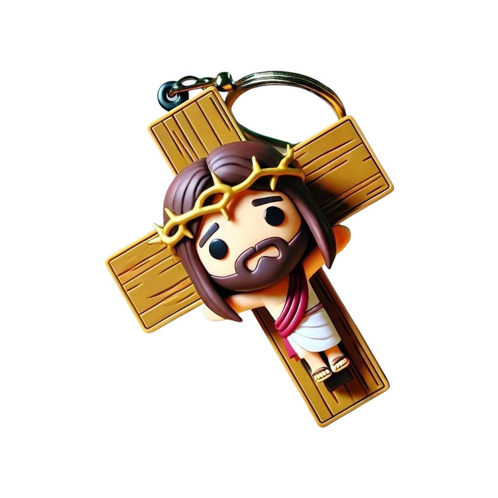 Портативный брелок с фигуркой Иисуса Акриловый изысканный брелок Иисуса для ключей, сумок и декора автомобиля Религиозный подарок для верующих