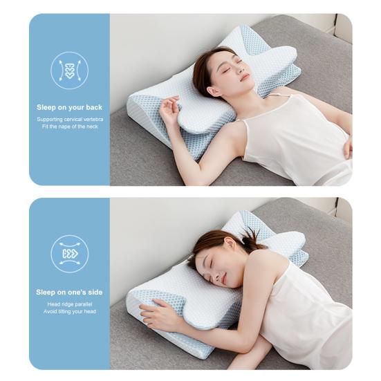 Подушка для шеи, не легко деформируется, мягкая, удобная, быстро восстанавливающаяся из пены с эффектом памяти, двусторонняя эргономичная подушка для шейного отдела, поставка для спальни