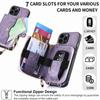 Crossbody Multifunctional Zipper Leather Purse Wallet Case for iPhone 15 14 Plus 13 12 11 Pro Max for Samsung S24 S23 S22 S21 S20 Ultra Plus A15 A25