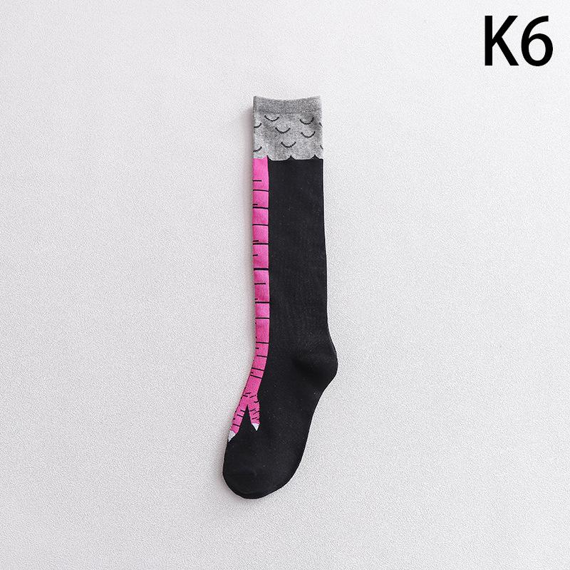 Носки с куриными лапками, женские гольфы выше колена, забавные хлопковые носки с куриными лапками, женские облегающие носки с 3D принтом