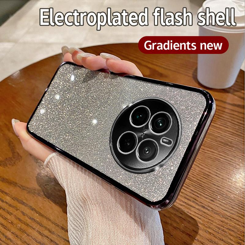 Чехол для Realme 12 Pro Чехол для телефона Realme 12Pro с блестящим покрытием, силиконовый объектив камеры, мягкая задняя крышка