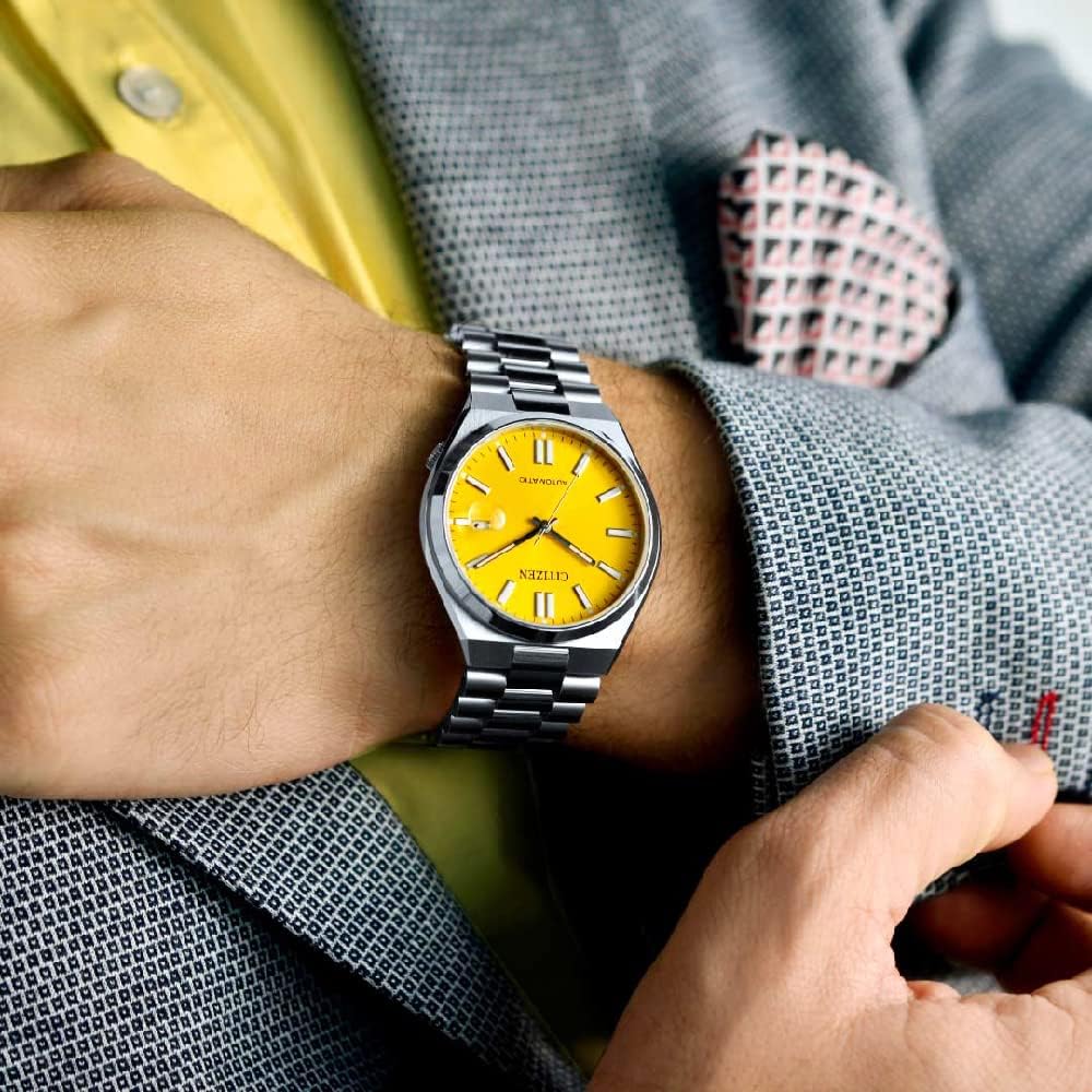 Citizen Аналоговые автоматические часы One Mechanical Men's Tsuyosa, желтые, размер,