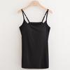 Summer Sleeveless Padded Shirt Women Camisoles Tops with Built In Bra Spaghetti Strap Basic Tank Top EMA