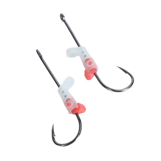 3/5/6/10/12/15/20Pcs Luminous Live Fishhook with Barbed Shrimp Fixing Hook Glow-in-the-dark Offset Freshwater Saltwater Catfish