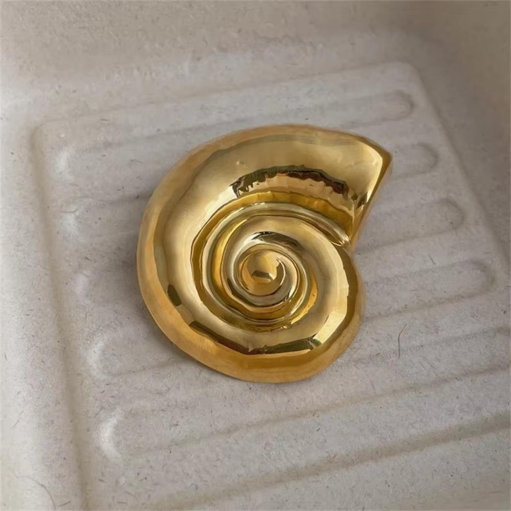 Korean Korean Style Brooches Shell Design Snail-shell Brooches Stainless Steel Brooches Women Men