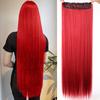 JINKAILI Synthetic 20-40 Inch Extra Long Straight Hair Extension 5 Clips Black Blonde Brown Red High Temperature Fake Hairpiece