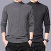 Men's Autumn/Winter Long-Sleeve Thermal T-Shirt, Cationic Cotton, Elastic, Skin-Friendly Fleece.