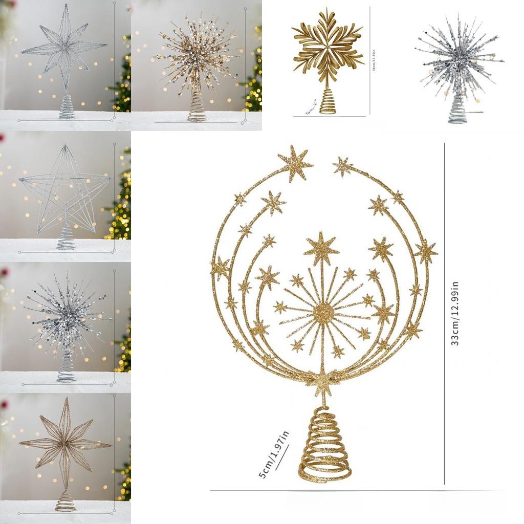 Minimalist Modern Christmas Tree Star Ornament 3d Snowflake Design Festive Decor