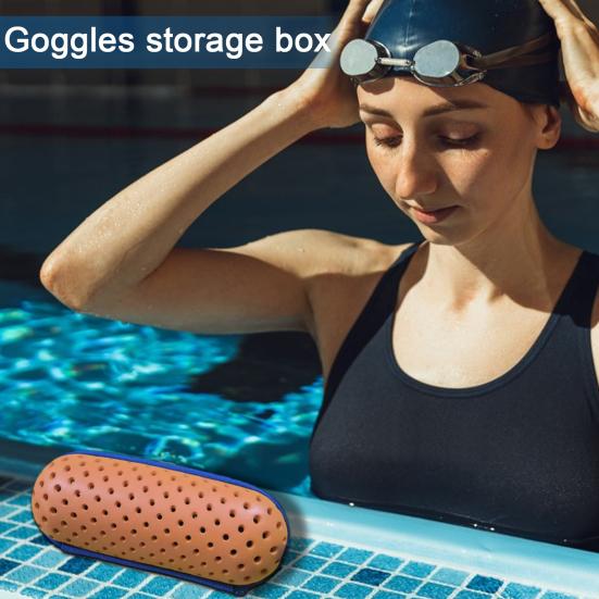 Swim Goggle Case with Zipper Closure Lightweight Protective Cases for Goggles Ventilated Design Glasses Box for Swimming Gear Storage