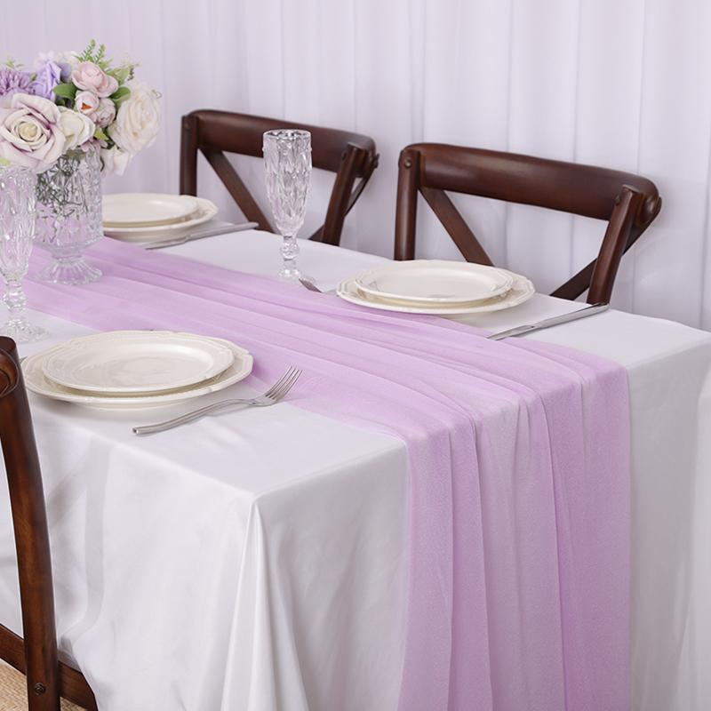 Chiffon Table Runner Vertical Tablecloth for Table Decorations Shiny Fabric Merry Christmas Decorations 2026 Wedding Decoration