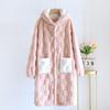 New Autumn/Winter Couple Sleeping Robe, Fleece and Thickened Home Bathrobe, Men's and Women's Home Clothing Robe Bath Robe