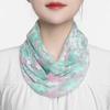 Floral Silk Scarf Breathable Veil Fashion Neck Guard Scarf  Women