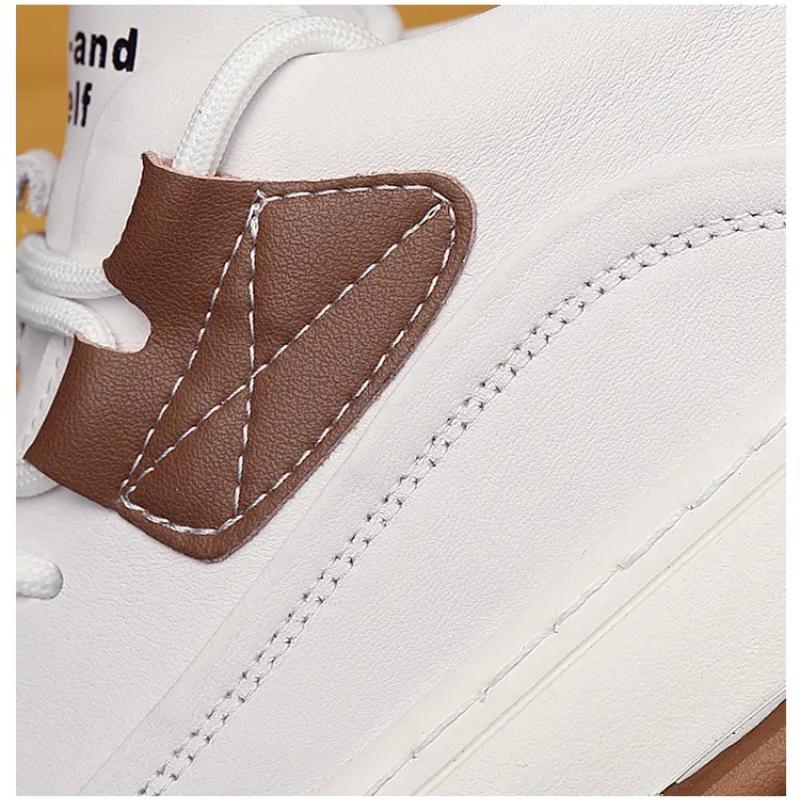 Модные мужские кроссовки Повседневная обувь Кожаные туфли на шнуровке Легкие вулканизированные туфли Кроссовки для ходьбы