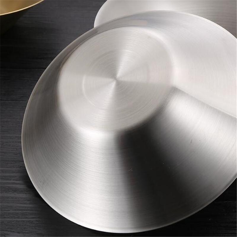 Золотая миска для рисового супа, миска из нержавеющей стали, медная корейская салатница, посуда, однослойная фруктовая салатница