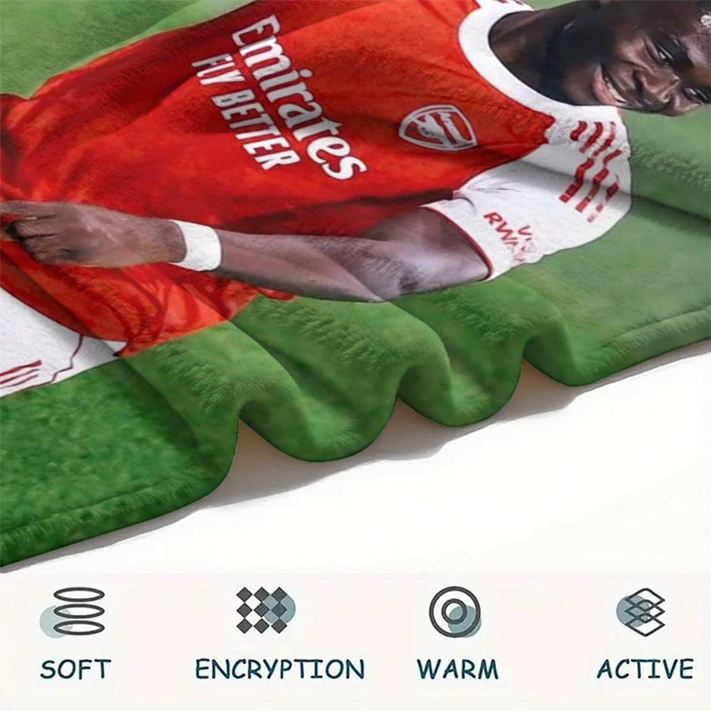 1Pc C Ronaldo Print Flannel Blanket, High quality Comfortable for All Seasons, Home Decor, Warmth and Comfort, Perfect for Christmas GiftS