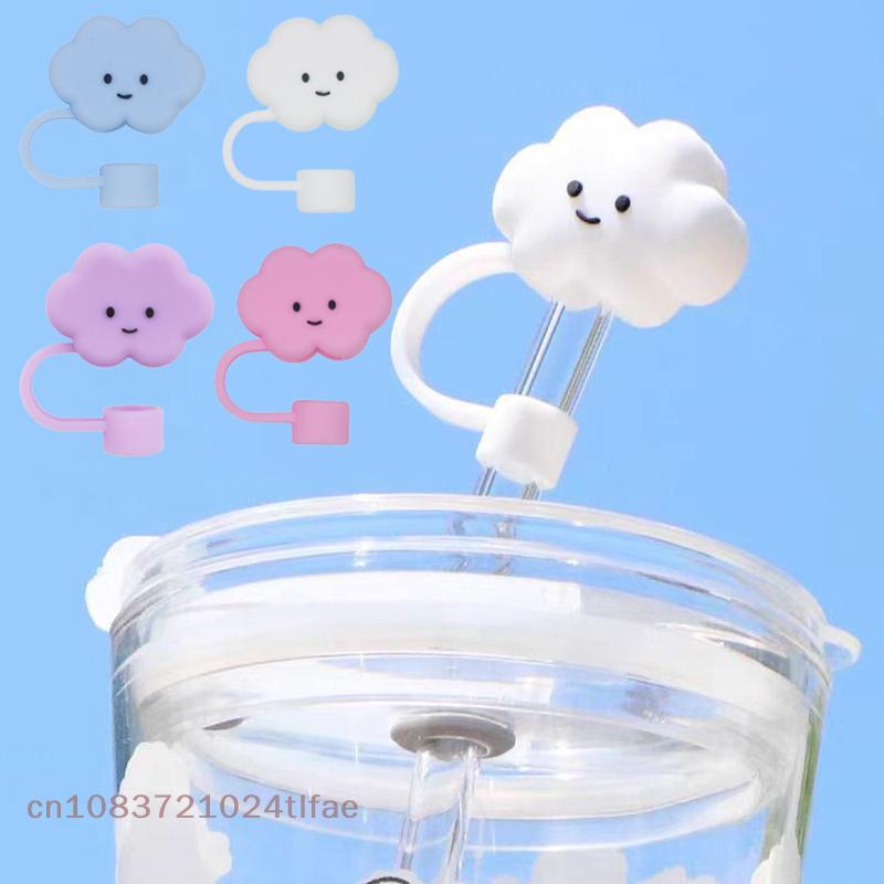 Cute Animals Cloud Shaped Straw Toppers For 30/40 Oz Tumbler 10mm Silicone Straw Tips Cover Dust-Proof Straw Cap Cup Accessories