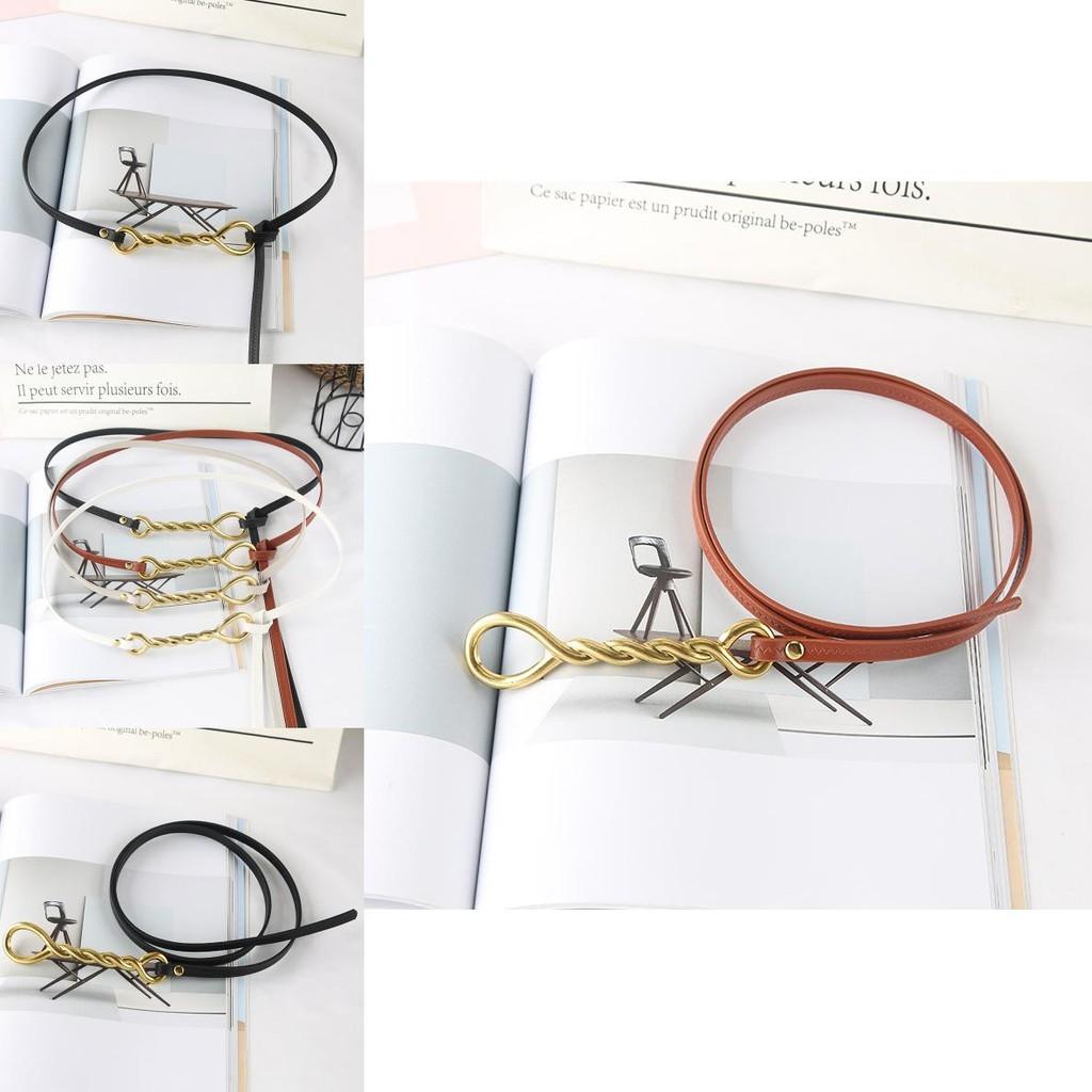 Fashion Gold Twists Knot Decoration Women Thin Belt For Fashion Dress And Summer Outfits