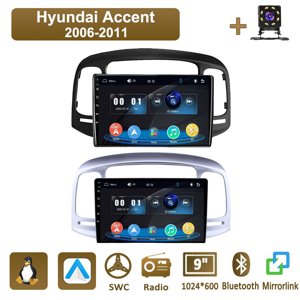 icreative Автомагнитола Мультимедиа MP5 Плеер Головное Устройство Стерео BT Для Hyundai Accent 2006-2011