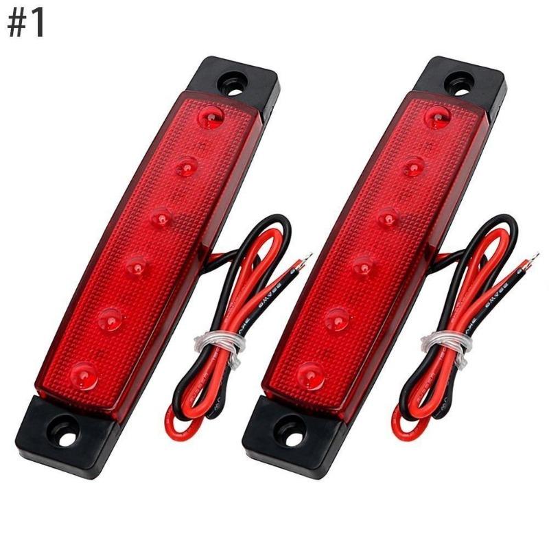 2 шт. 12 В боковой габаритный фонарь прозрачный для грузовика прицепа светодиодный задний фонарь 6 светодиодов