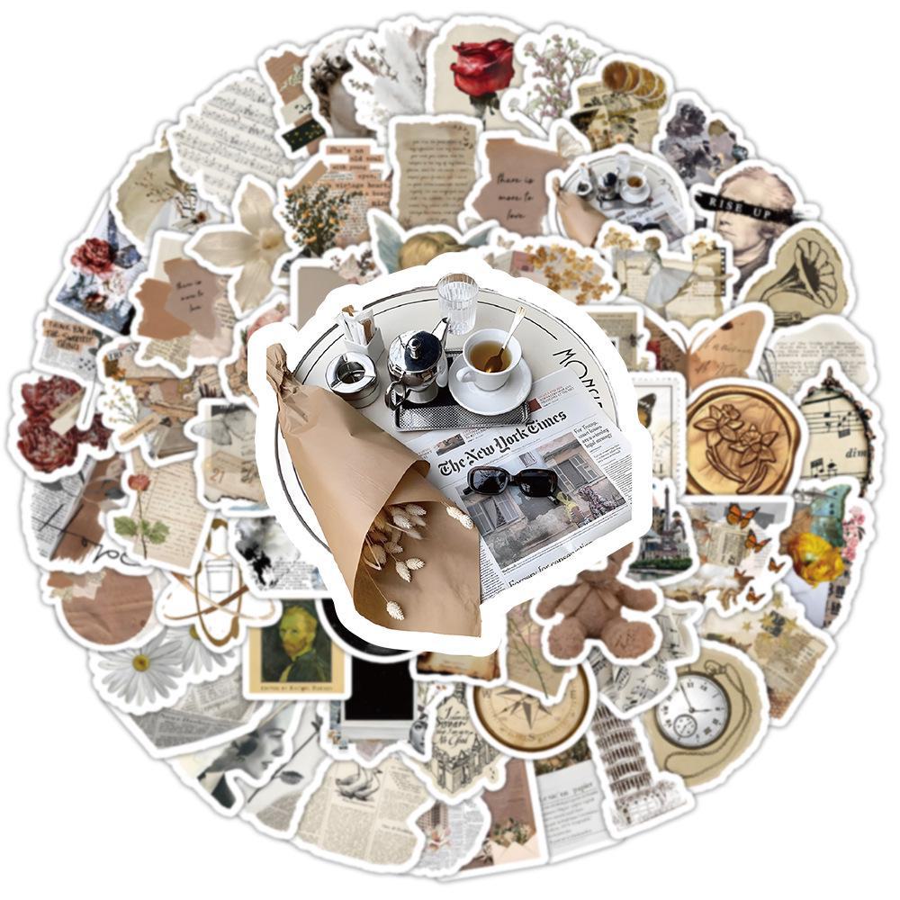 100 Shabby Retro Graffiti Stickers for Phones, Cups, Luggage, and Computers