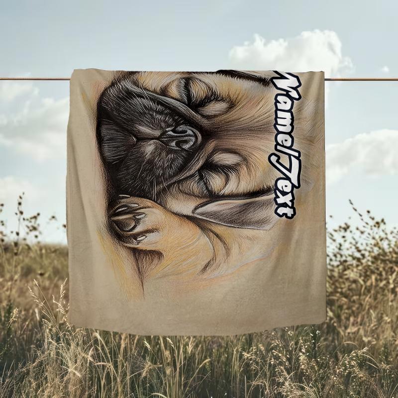 1PC Custom Name Puppy Dreams outdooor Flannel blankets Throw Blanket All-Season Throw Gift Bedspread for Couch, Bed, Camping Holiday Birthda
