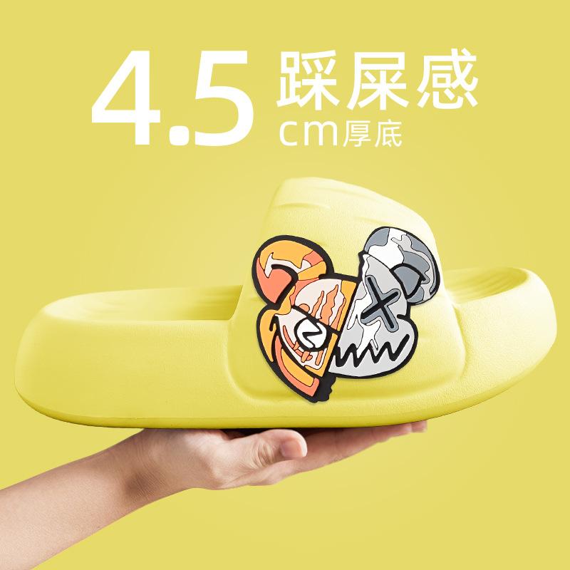 2024 Летние мужские тапочки Модные мягкие нескользящие женские тапочки с толстой подошвой Мужские тапочки для ванной комнаты Пляжные домашние сандалии