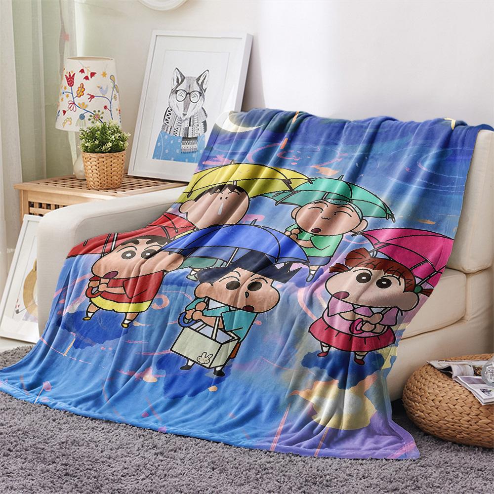 Crayon Shin‑chan Flannel Blanket, High quality Comfortable for All Seasons, Home Decor, Warmth and Comfort