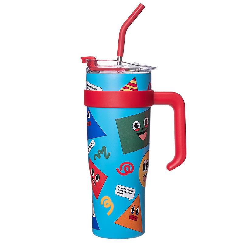 Термос-чашка из нержавеющей стали с трубочкой