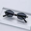 New Fashion Polygonal Metal Frame Sunglasses Neutral Fashion Trend Sunscreen Sunglasses Uv400 Outdoor Outing Driving Glasses